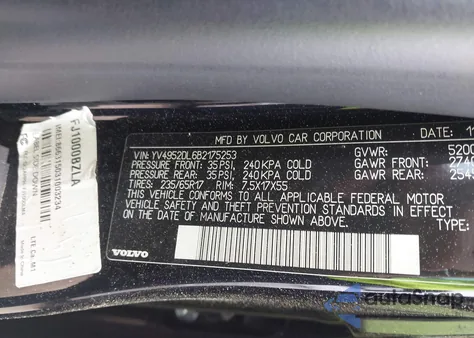 2011 Volvo Xc60 3.2/3.2 R-Design from USA, damaged, VIN YV4952DL6B2175253